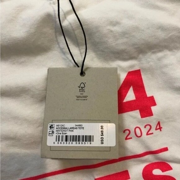 ALLSAINTS Access All Areas Tote in White & Neon Pink One Size New Womens Bag Sho - Picture 7 of 8